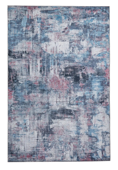 Think Rugs rio g4719 pink blue Blue, Pink Living Room Flat Weave Rug.