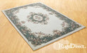 Oriental Weavers royal indian cream green Green, Ivory Living Room Wool Rug.
