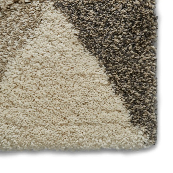 Think Rugs royal nomadic 7611 beige grey Grey, Beige Living Room Shaggy Rug.