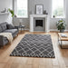 Think Rugs royal nomadic a638 grey cream Grey, Cream Living Room Shaggy Rug.