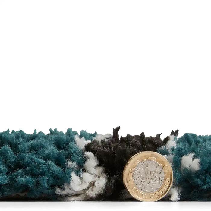 Think Rugs royal nomadic a641 dark multi Grey, Multicoloured Living Room Shaggy Rug.