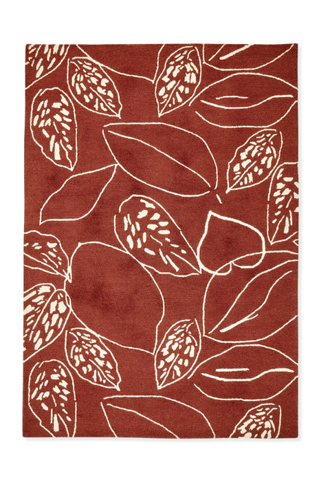Scion scion screen printed orto rust 125400 Red Living Room Geometric Rug.