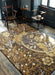 Morris & Co seaweed seaweed charcoal mustard 127006 Grey, Yellow Living Room Wool Rug.