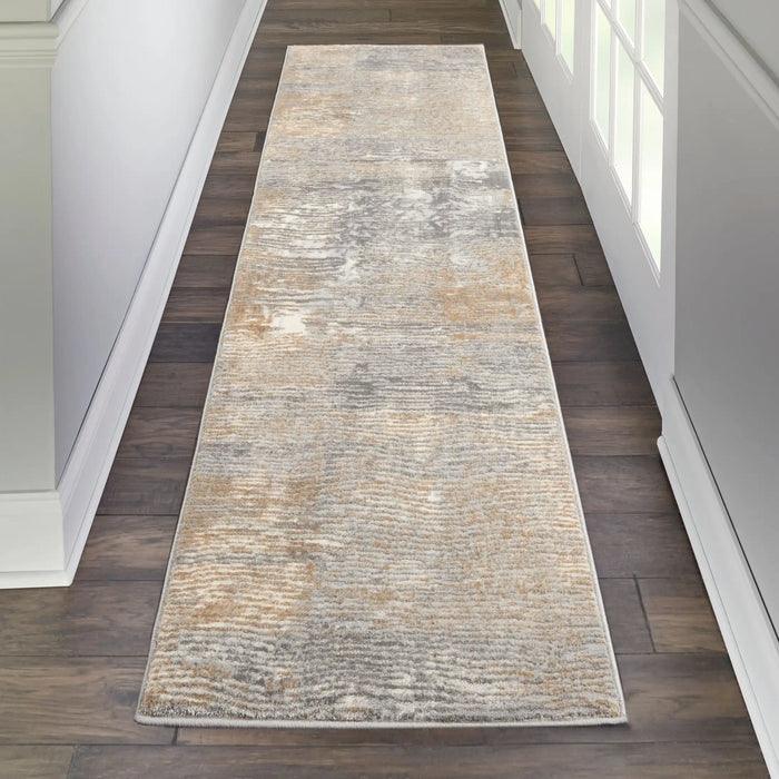 Nourison solace sla01 grey beige Grey, Beige Living Room Geometric Rug.