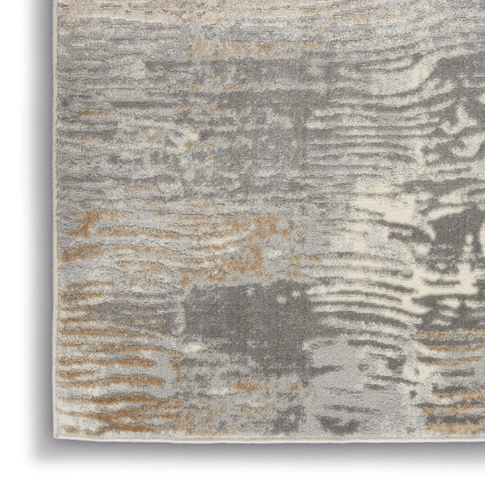 Nourison solace sla01 grey beige Grey, Beige Living Room Geometric Rug.