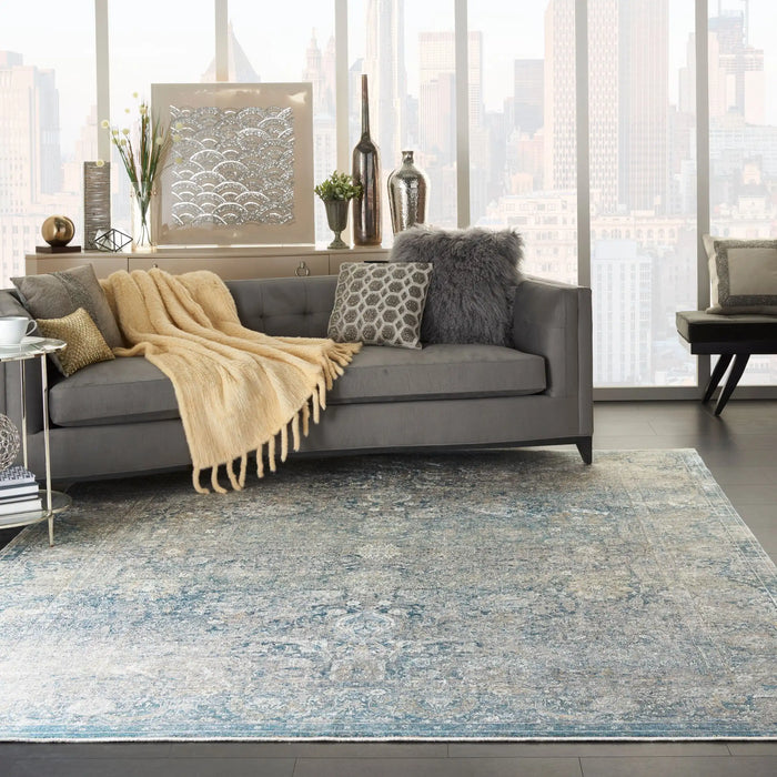 Nourison Delivered in 6 weeks   USA starry nights stn01 cream blue Blue, Ivory Living Room Moroccan Rug.