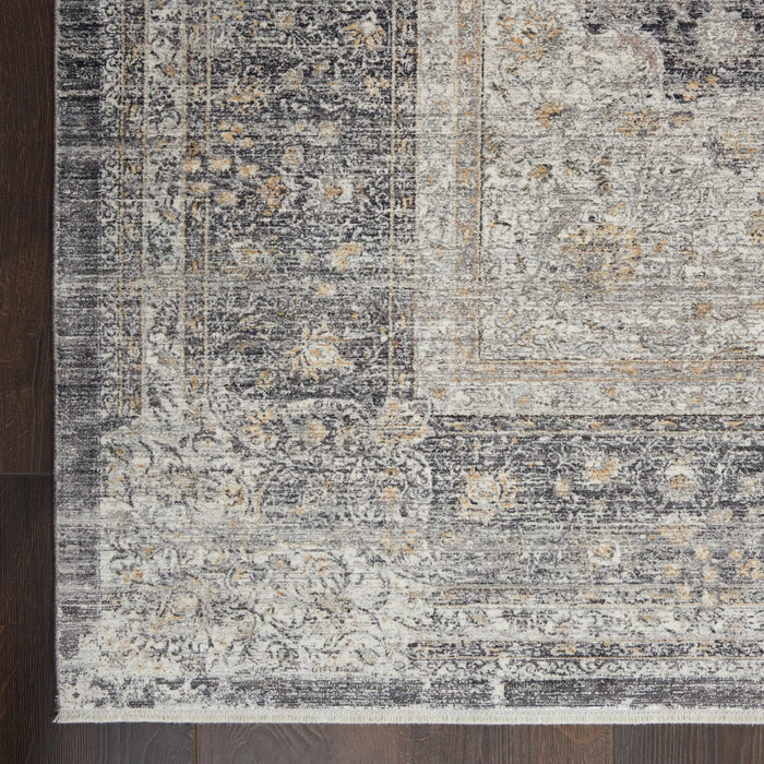 Nourison Delivered in 6 weeks   USA starry nights stn05 charcoal cream Grey, Ivory Living Room Moroccan Rug.