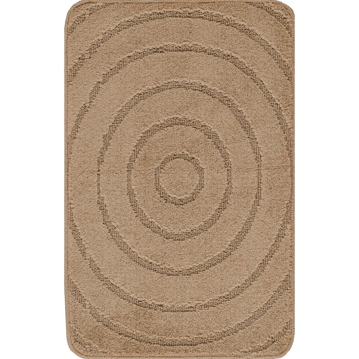 APRIL Piece Machine Washable Non-Slip Brown Bathroom Rug Set Brown