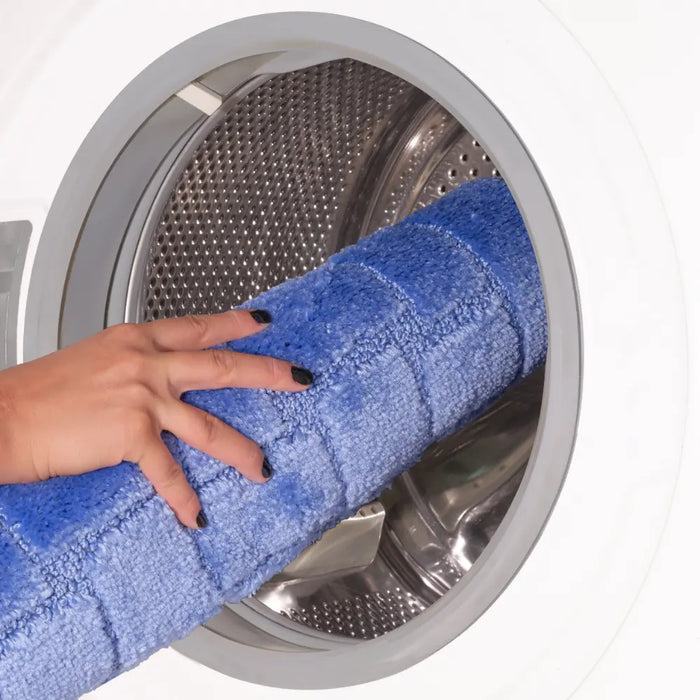 TEGAN Piece Machine Washable Non-Slip Blue Bathroom Rug Set Blue