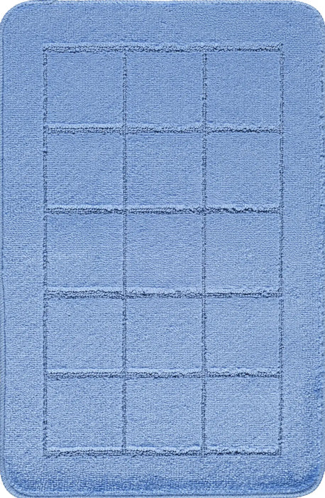 NOELLE Piece Machine Washable Non-Slip Blue Bathroom Rug Set Blue