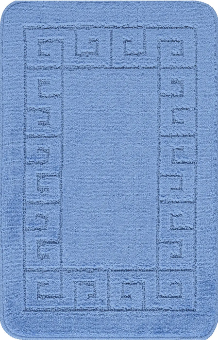 POPPY Piece Machine Washable Non-Slip Blue Bathroom Rug Set Blue