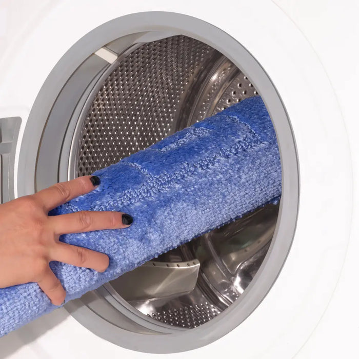 POPPY Piece Machine Washable Non-Slip Blue Bathroom Rug Set Blue