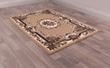 Rug Style traditional poly sandringham taupe Beige Living Room Moroccan Rug.