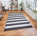 Think Rugs santa monica 48644 black white Black, Ivory Living Room Flat Weave Rug.