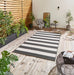 Think Rugs santa monica 48644 black white Black, Ivory Living Room Flat Weave Rug.
