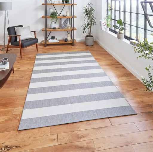 Think Rugs santa monica 48644 grey light beige Grey, Beige Living Room Flat Weave Rug.