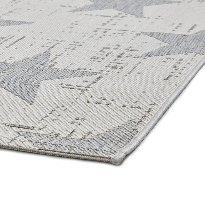 Think Rugs santa monica 48648 cream grey Grey, Ivory Living Room Flat Weave Rug.