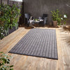 Think Rugs santa monica a041 black Black Living Room Flat Weave Rug.