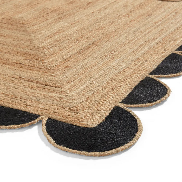 Savannah Jute Scallop Black Natural Rug
