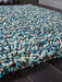 Origins rocks shaggy blue Blue Living Room Wool Rug.