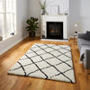 Think Rugs scandi berber g257 white black Black, Ivory Living Room  Rug.
