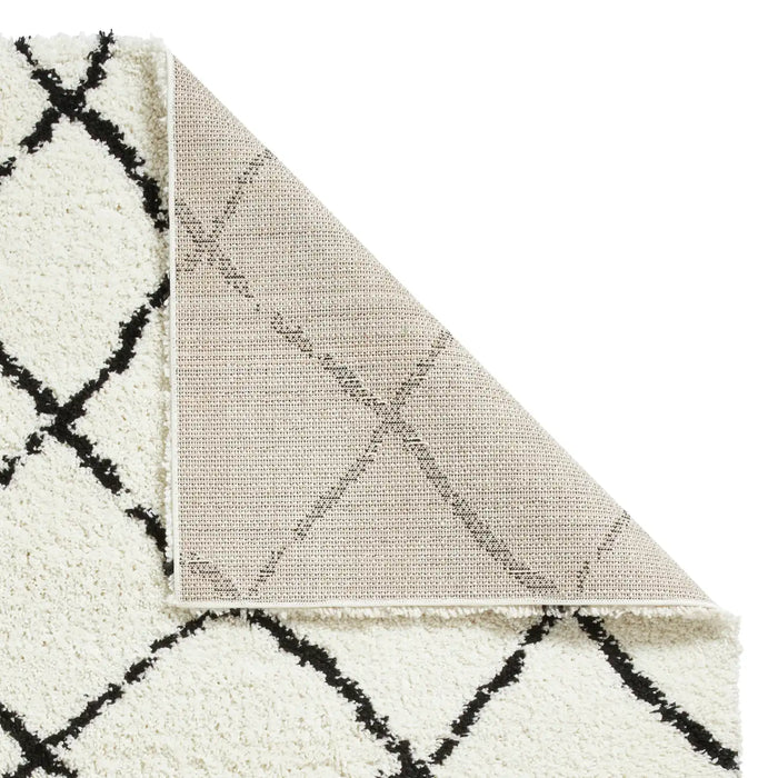 Think Rugs scandi berber g257 white black Black, Ivory Living Room  Rug.