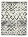 Think Rugs scandi berber g272 white black Black, Ivory Living Room  Rug.