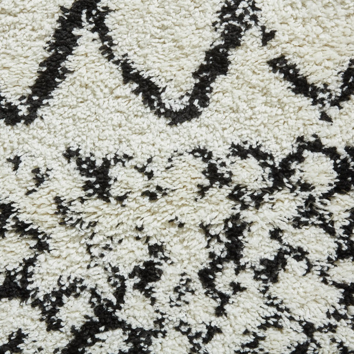 Think Rugs scandi berber g272 white black Black, Ivory Living Room  Rug.