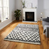 Think Rugs scandi berber g274 white black Black, Ivory Living Room  Rug.