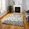 Think Rugs scandi berber g276 white black Black, Ivory Living Room  Rug.