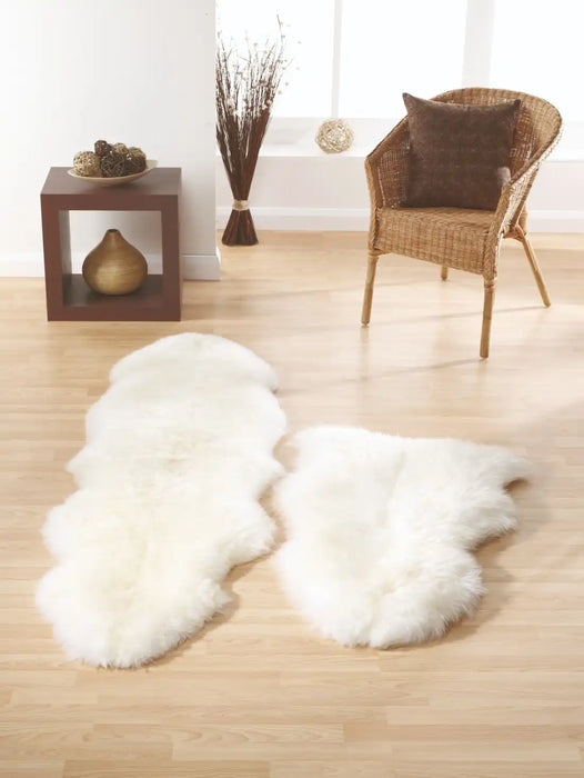 Origins sheepskins hug natural Ivory Living Room Wool Rug.