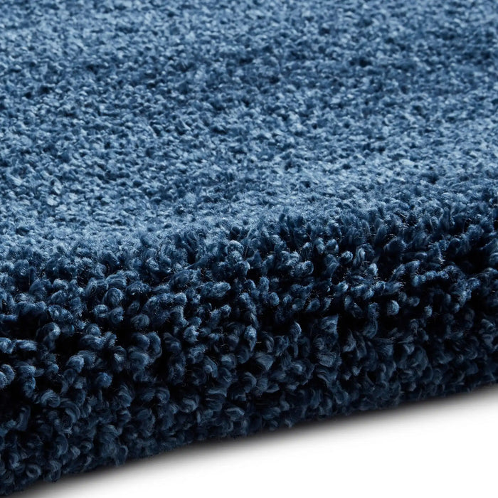 Think Rugs sierra 9000 dark blue Blue Living Room Shaggy Rug.