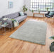 Think Rugs sierra 9000 pastel green Green Living Room Shaggy Rug.