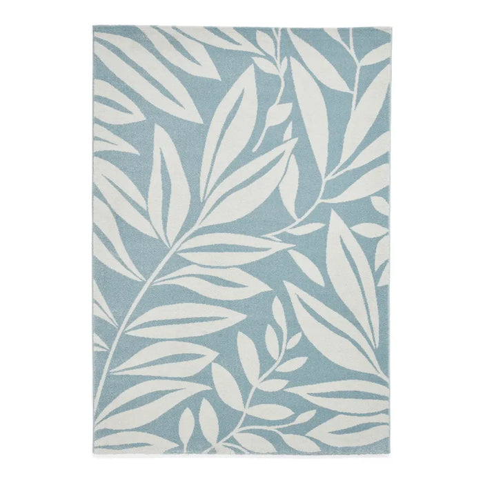 Catherine Lansfield Sorral Leaves Botanical Blue Rug