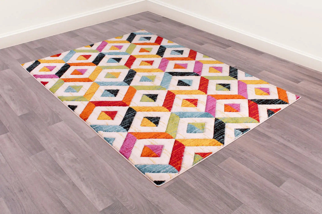 URCO spectra sarasota Multicoloured Living Room Geometric Rug.