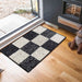Serdim Rugs gel back square black Black Living Room Geometric Rug.