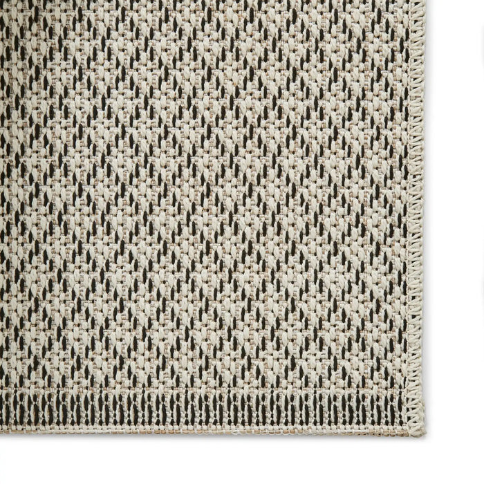Think Rugs stitch outdoor stitch 9682 beige black Beige, Black Outdoor  Flat Weave Rug.