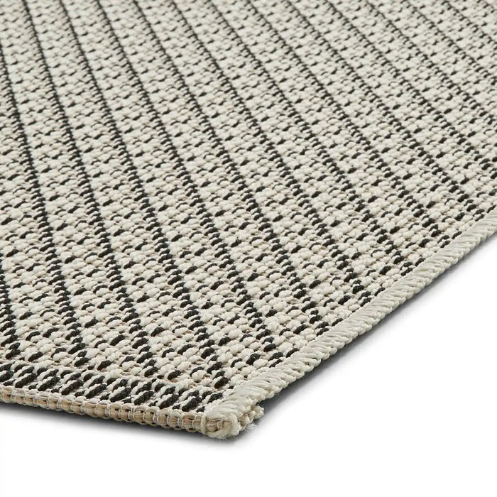 Think Rugs stitch outdoor stitch 9682 beige black Beige, Black Outdoor  Flat Weave Rug.