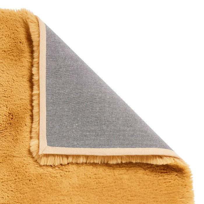Think Rugs super teddy mustard Yellow Living Room Shaggy Rug.