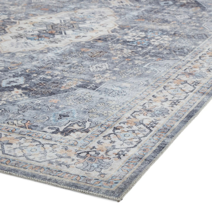 Think Rugs tabriz washable h1156 blue Blue Living Room Washable Rug.