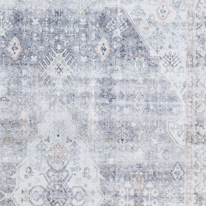 Think Rugs tabriz washable h1156 grey Grey Living Room Washable Rug.