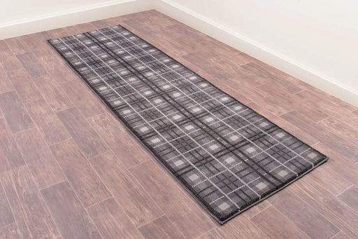 URCO tartan grey Grey Living Room Geometric Rug.