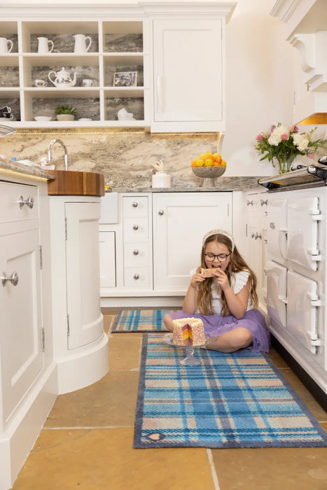 Hug Rug Washable Tartan Blue Multi