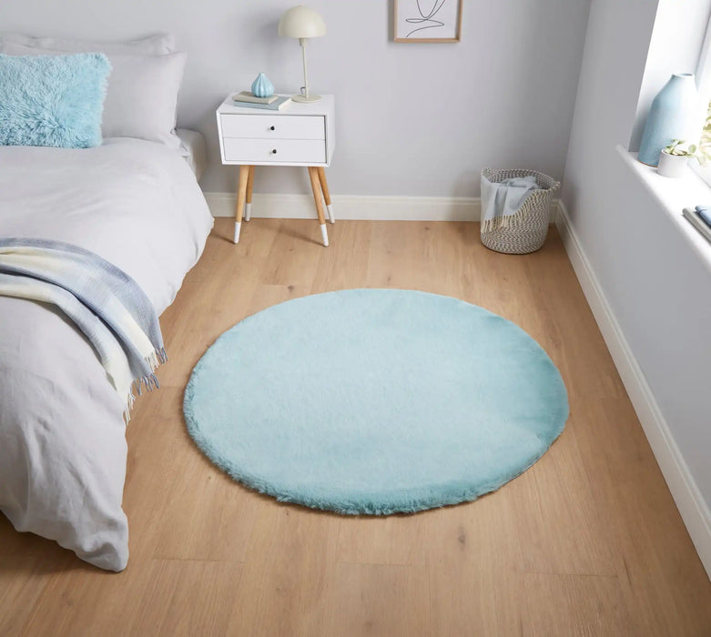 Think Rugs teddy blue Blue Living Room  Rug.