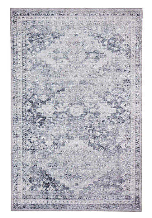 Think Rugs topaz think h1265 grey Grey Living Room Flat Weave Rug.