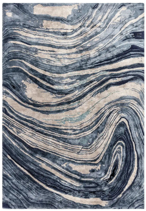 Asiatic katherine carnaby tuscany lazulite marble Blue Living Room Wool Rug.