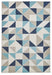 Think Rugs vancouver 18214 beige blue Blue, Beige Living Room Geometric Rug.