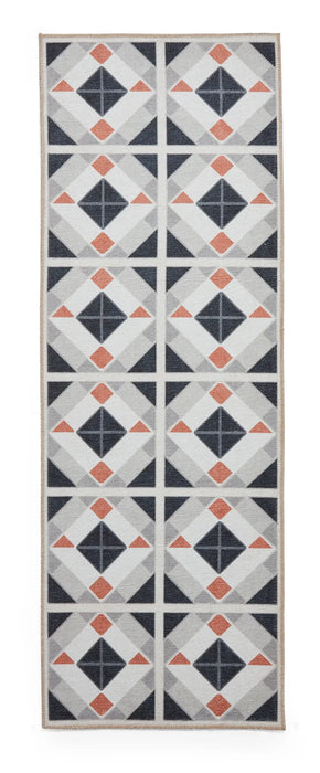 Victoria H1190 Grey/Orange Washable Rug