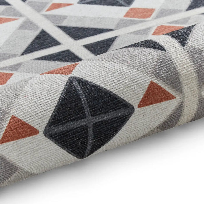 Victoria H1190 Grey/Orange Washable Rug