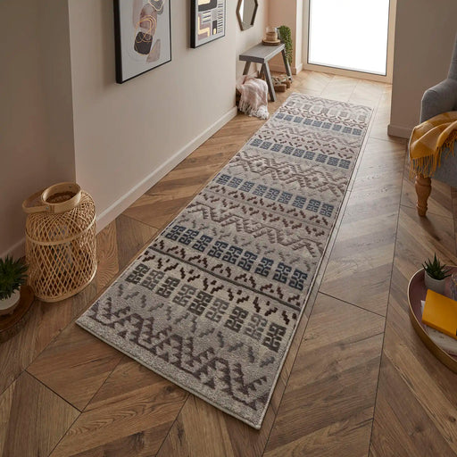 Oriental Weavers vinci 130 x Blue, Grey, Multicoloured Living Room Moroccan Rug.